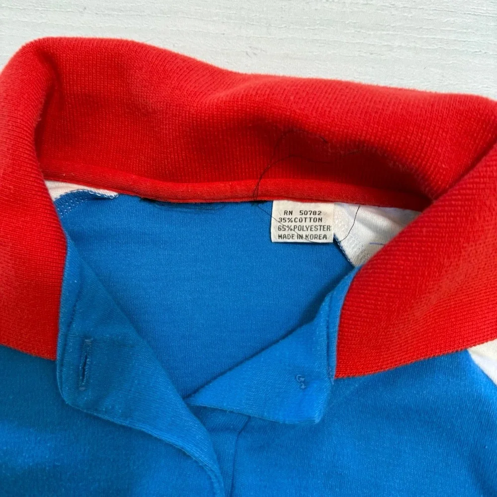 Vintage‎ boys red yellow blue colorblock polo shirt